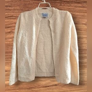 Tanner Vintage Nubby Wool Blend Open Front Cardigan Women (M)
